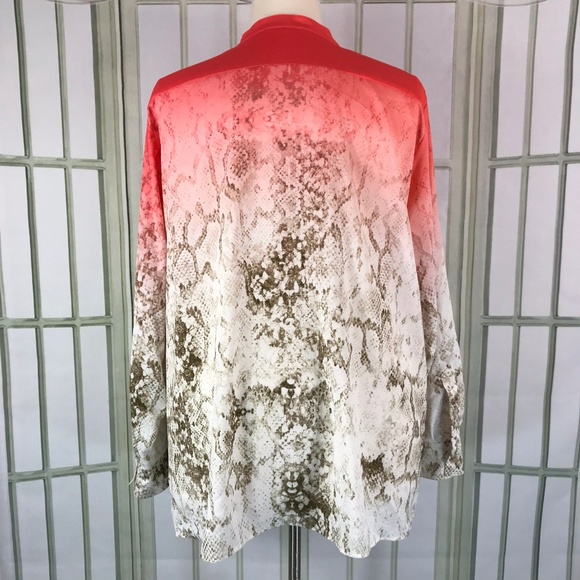 Calvin Klein Womens Blouse Button Front Mock Neck - Picture 2 of 8